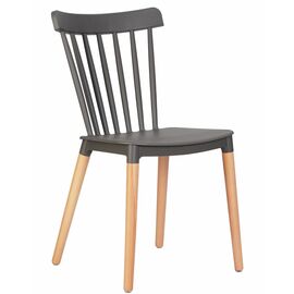 Стул обеденный DOBRIN THEO, ножки светлый бук, цвет темно-серый (GR-04), Вариант: ножки светлый бук, цвет тёмно-серый (GR-04) | Интернет магазин мебели и декора LifeDekor
