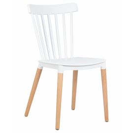 Стул обеденный DOBRIN THEO, ножки светлый бук, цвет белый (W-02), Вариант: ножки светлый бук, цвет белый (W-02) | Интернет магазин мебели и декора LifeDekor