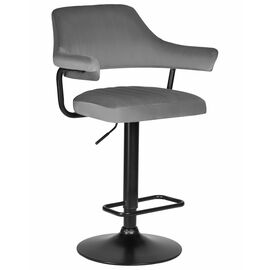Стул барный DOBRIN CHARLY BLACK, серый велюр (MJ9-75), Вариант: серый велюр (MJ9-75) | Интернет магазин мебели и декора LifeDekor