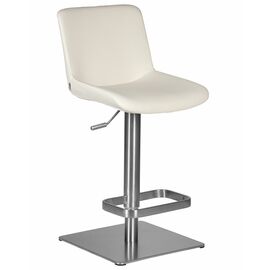Стул барный DOBRIN ALDO, белый PU P23, основание из нержавеющей стали, Вариант: белый PU P23, основание из нержавеющей стали | Интернет магазин мебели и декора LifeDekor