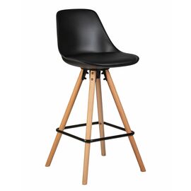 Стул полубарный DOBRIN RONNI, ножки светлый бук, черный (B-03), Вариант: ножки светлый бук, черный (B-03) | Интернет магазин мебели и декора LifeDekor