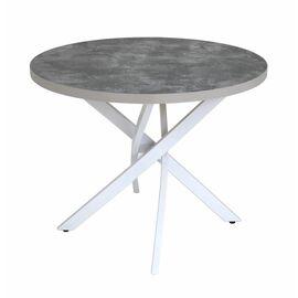 Стол круглый "Шип-32" ноги белые (пластикТерра графит 1426/ЛДСП 32 мм/кромка серый) | Интернет магазин мебели и декора LifeDekor