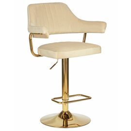Стул барный DOBRIN CHARLY GOLD, бежевый велюр (MJ9-10), Вариант: бежевый велюр (MJ9-10) | Интернет магазин мебели и декора LifeDekor