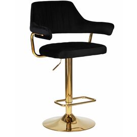 Стул барный DOBRIN CHARLY GOLD, черный велюр (MJ9-101), Вариант: черный велюр (MJ9-101) | Интернет магазин мебели и декора LifeDekor