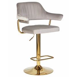 Стул барный DOBRIN CHARLY GOLD, серый велюр (MJ9-75), Вариант: серый велюр (MJ9-75) | Интернет магазин мебели и декора LifeDekor