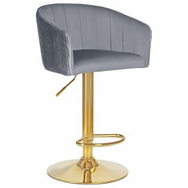 Стул барный DOBRIN DARCY GOLD, серый велюр (1922-19), Вариант: серый велюр (1922-19) | Интернет магазин мебели и декора LifeDekor