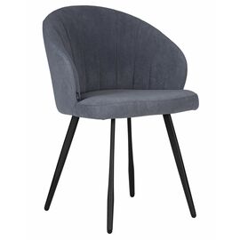 Стул обеденный DOBRIN NAOMI, ЭМАЛЬ ЧЕРНЫЙ МУАР велюр Catania Steel | Интернет магазин мебели и декора LifeDekor