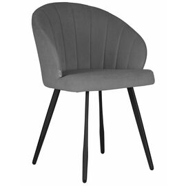 Стул обеденный DOBRIN NAOMI, ЭМАЛЬ ЧЕРНЫЙ МУАР велюр Catania Stone | Интернет магазин мебели и декора LifeDekor