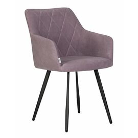 Стул обеденный DOBRIN ROBY, ЭМАЛЬ ЧЕРНЫЙ МУАР велюр Catania Lavender | Интернет магазин мебели и декора LifeDekor