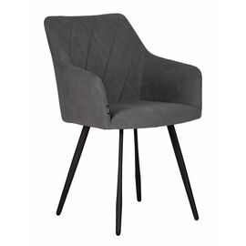 Стул обеденный DOBRIN ROBY, ЭМАЛЬ ЧЕРНЫЙ МУАР велюр Catania Silver | Интернет магазин мебели и декора LifeDekor