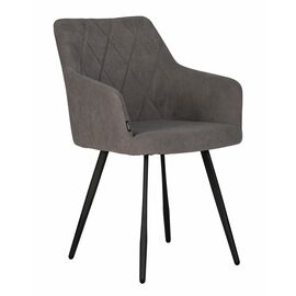 Стул обеденный DOBRIN ROBY, ЭМАЛЬ ЧЕРНЫЙ МУАР велюр Catania Stone | Интернет магазин мебели и декора LifeDekor