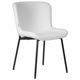 Стул обеденный DOBRIN MILO, черные ножки, белый букле (UF992-01), Вариант: черные ножки, белый букле (UF992-01) | Интернет магазин мебели и декора LifeDekor