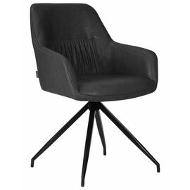 Стул обеденный DOBRIN DANIEL, черные ножки, винтажная антрацитовая экокожа (RU-08), Вариант: черные ножки, винтажная антрацитовая экокожа (RU-08) | Интернет магазин мебели и декора LifeDekor