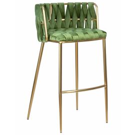 Стул барный DOBRIN EMMA GOLD, зеленый велюр (VF-08), Вариант: зеленый велюр (VF-08) | Интернет магазин мебели и декора LifeDekor