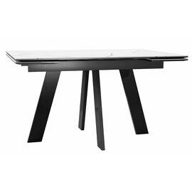 Стол DikLine SKM140 Керамика Белый мрамор/подстолье черное/опоры черные (2 уп.) | Интернет магазин мебели и декора LifeDekor