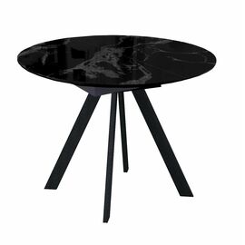 Стол DikLine SFC100 d1000 стекло Оптивайт Черный мрамор/подстолье черное | Интернет магазин мебели и декора LifeDekor