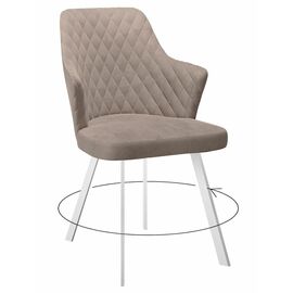 Стул DikLine 245 поворотный, К4 капучино, ножки белые | Интернет магазин мебели и декора LifeDekor