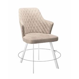 Стул DikLine 245 поворотный, C103 крем, ножки белые | Интернет магазин мебели и декора LifeDekor