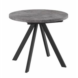 Стол круглый раздвижной Trio (RONDO)-90 (ДЫМЧАТАЯ КЕРАМИКА/ЧЕРНЫЙ) 90/125 | Интернет магазин мебели и декора LifeDekor