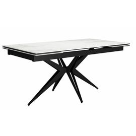 Стол DikLine KW160 мрамор С41 (керамика белая)/опоры черные | Интернет магазин мебели и декора LifeDekor