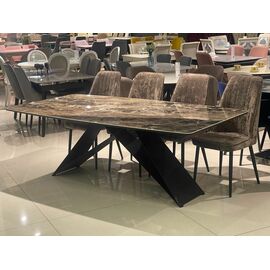 Стол DikLine SKY220 Керамика Amadeus/подстолье черное/опоры черные (2 уп.) | Интернет магазин мебели и декора LifeDekor