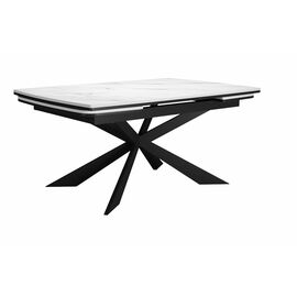 Стол DikLine KM160 мрамор С41 (керамика белая)/опоры черные | Интернет магазин мебели и декора LifeDekor