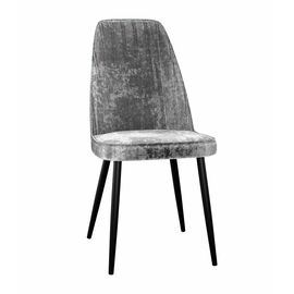 Стул DikLine 326 микровелюр M13 светло-серый, ножки черные | Интернет магазин мебели и декора LifeDekor