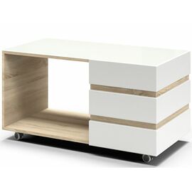 Стол «Хилтон» КМК 0651.25, Дуб сонома/Белый глянец | Интернет магазин мебели и декора LifeDekor