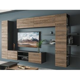 Стенка «Альда», черный/ Дуб велингтон | Интернет магазин мебели и декора LifeDekor