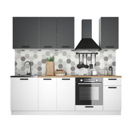 Кухонный гарнитур «Ника» Нео 2,4м, Антрацит/Белый | Интернет магазин мебели и декора LifeDekor