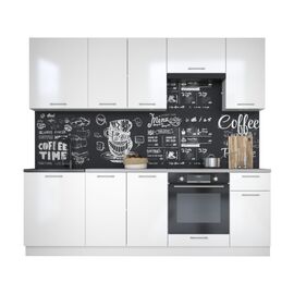 Кухонный гарнитур «Ника» Глосс 2,4м с вытяжкой, Белый глянец | Интернет магазин мебели и декора LifeDekor