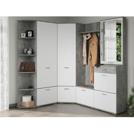 Прихожая «Виола» угловая, Ателье светлый/белый | Интернет магазин мебели и декора LifeDekor