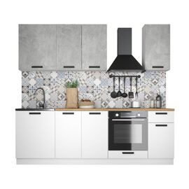 Кухонный гарнитур «Ника» Нео 2,4м, Ателье светлый/Белый | Интернет магазин мебели и декора LifeDekor