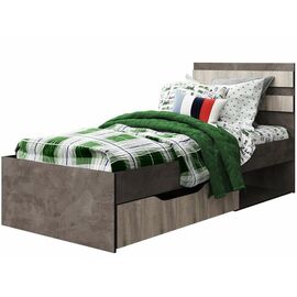 Кровать «Лондон 900» КМК 0467.18, Оникс/Бетон пайн светлый | Интернет магазин мебели и декора LifeDekor