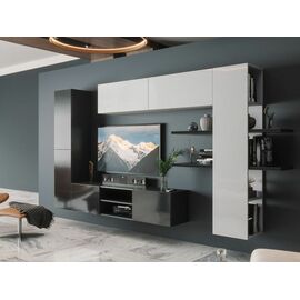 Стенка «Альда», белый/черный/белый глянец | Интернет магазин мебели и декора LifeDekor