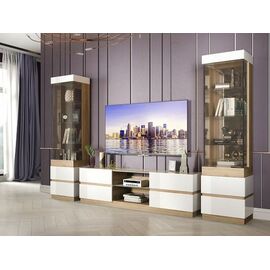 Гостиная «Хилтон», Дуб сонома/Белый глянец | Интернет магазин мебели и декора LifeDekor