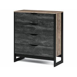 Комод «Стокгольм» 4ящ, Дуб гранж песочный/Железный камень | Интернет магазин мебели и декора LifeDekor