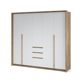 Шкаф «Мишель» 5дв, Дуб крафт золотой/Белый жемчуг | Интернет магазин мебели и декора LifeDekor