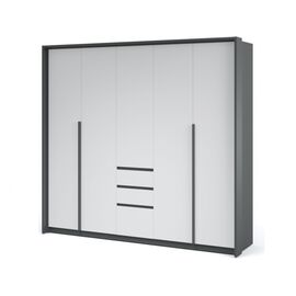 Шкаф «Мишель» 5дв, Антрацит/Белый жемчуг | Интернет магазин мебели и декора LifeDekor