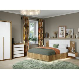 Спальня «Мишель» 3шк, Дуб крафт золотой/Белый жемчуг | Интернет магазин мебели и декора LifeDekor