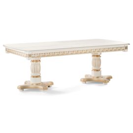 Стол деревянный Морнит 220(320)х110 слоновая кость / золото | Интернет магазин мебели и декора LifeDekor