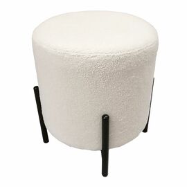 Стул-пуф Otis белый, искусственный мех | Интернет магазин мебели и декора LifeDekor