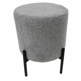 Стул-пуф Otis светло-серый, искусственный мех | Интернет магазин мебели и декора LifeDekor