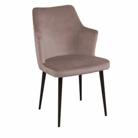Стул с подлокотниками Hunt, бархат пепельно-бежевый 25 / чёрный конус | Интернет магазин мебели и декора LifeDekor