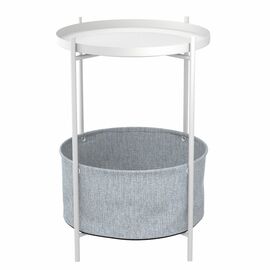 Стол журнальный Берген рогожка 82/82/белый муар | Интернет магазин мебели и декора LifeDekor