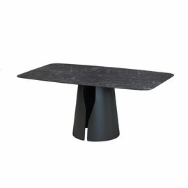 Стол овальный GIO 160, керамика матовая, черная | Интернет магазин мебели и декора LifeDekor