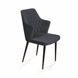 Стул с подлокотниками Hunt ромб, бархат 03 / чёрный конус | Интернет магазин мебели и декора LifeDekor