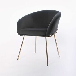 Дизайнерский стул Elegans графит, основание золото | Интернет магазин мебели и декора LifeDekor