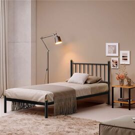 Кровать односпальная АРЗУ (90х200/металлическое основание) Чёрный | Интернет магазин мебели и декора LifeDekor