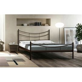 Кровать двуспальная "Luna" (140х200/металлическое основание) Коричневый бархат | Интернет магазин мебели и декора LifeDekor